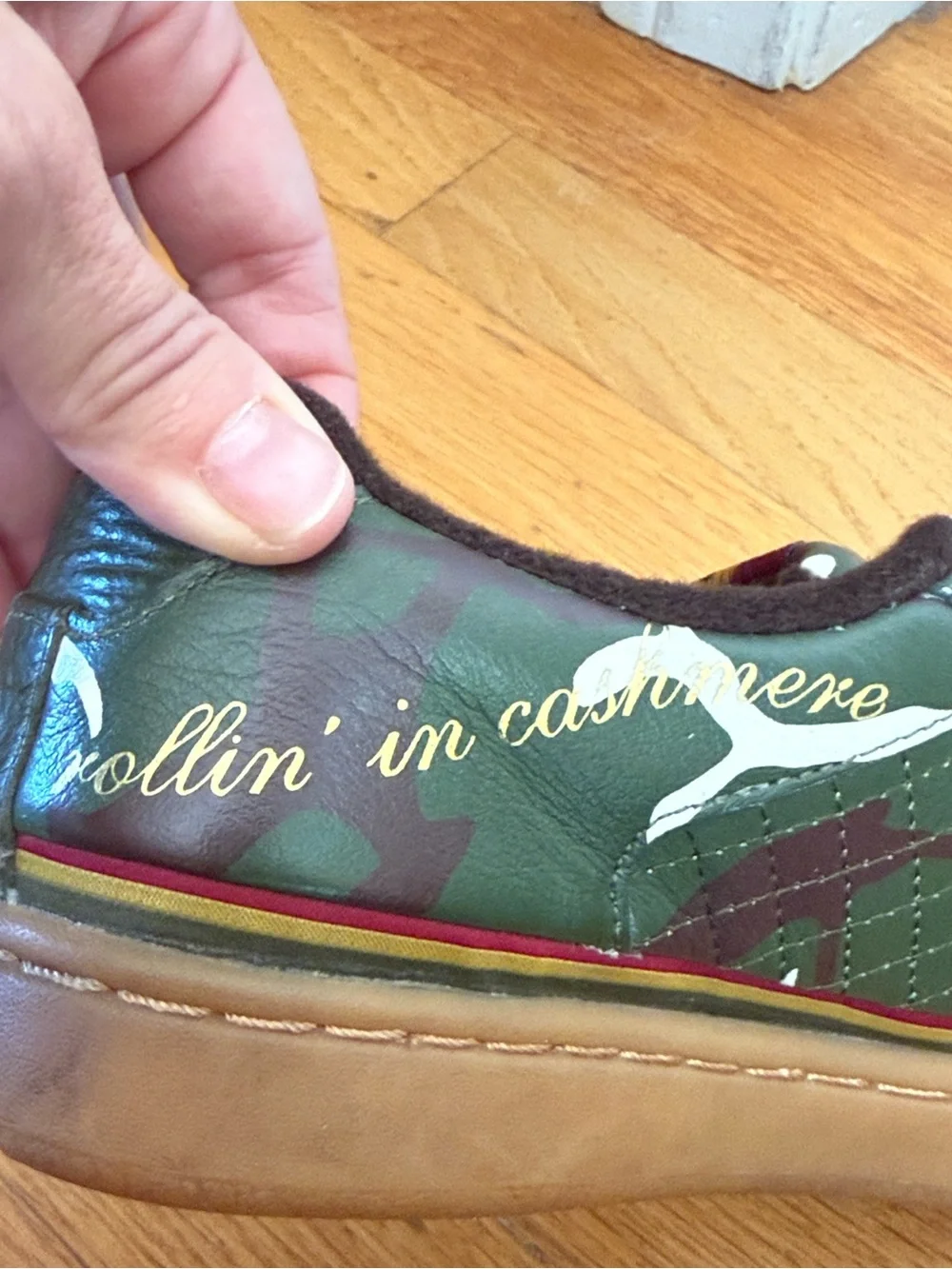 L.A.M.B. Women's Camo Green Slip-On Sneakers